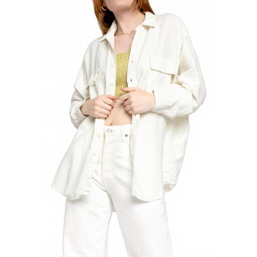 NEW NSF busy boyfriend oversized shirt in soft white